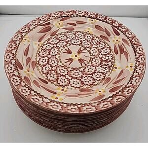 Set of 6 Temptations Ovenware by Tara Old World Cranberry Red 8” Salad Plates